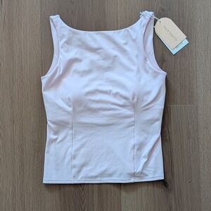 New Blogilates Women's Boatneck Crisscross Tank Top Light Pink Small